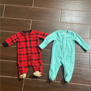 Red Plaid and Blue Nike One Piece Set